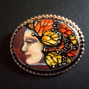 Hand Painted Butterfly Fairy Brooch